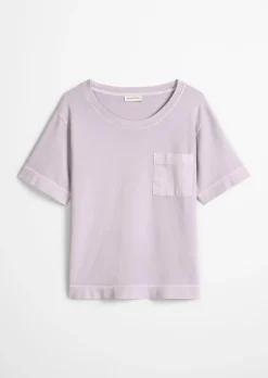 T-Shirt loose mit aufgesetzter Satin-Tasche