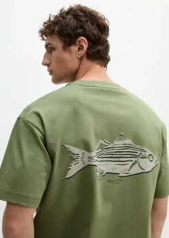 T-Shirt loose mit Fisch-Rückenprint