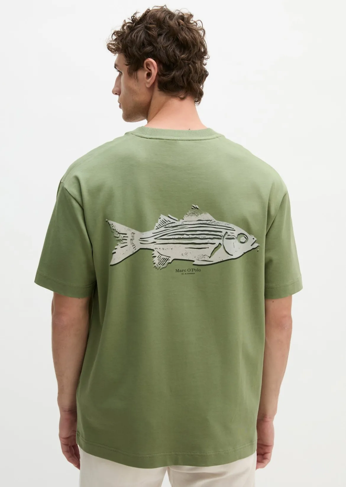 T-Shirt loose mit Fisch-Rückenprint
