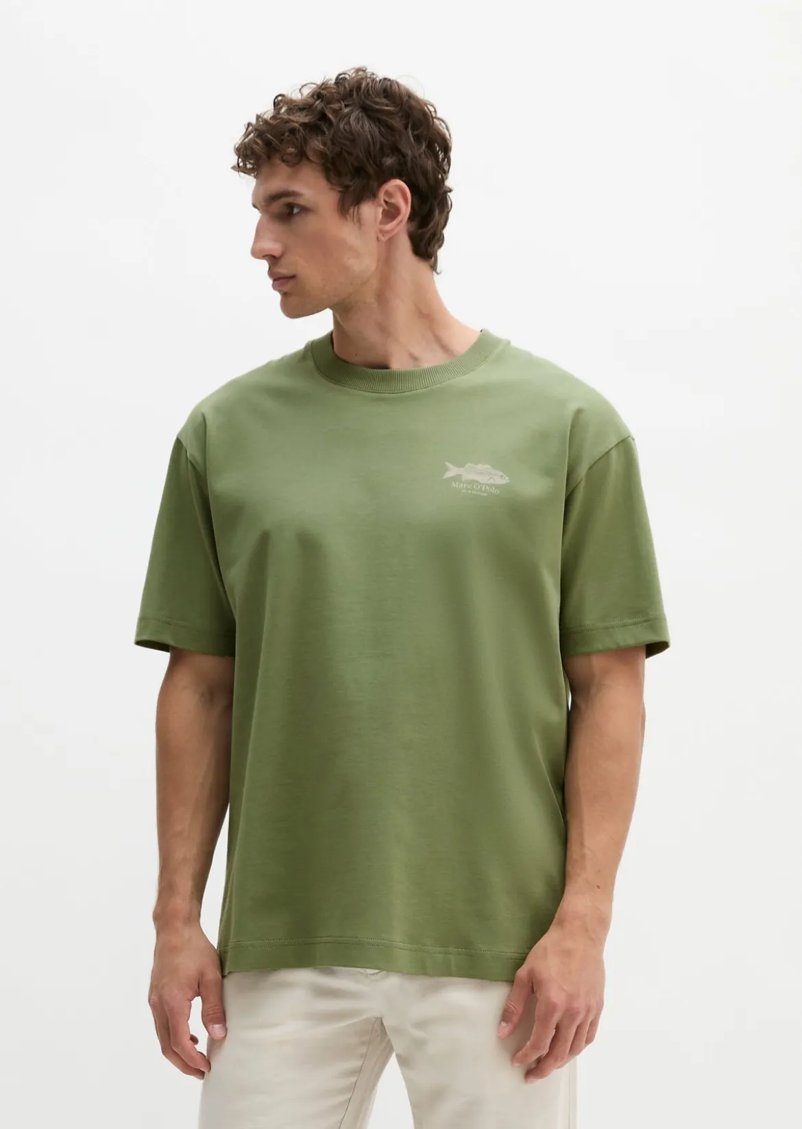 T-Shirt loose mit Fisch-Rückenprint