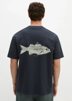 T-Shirt loose mit Fisch-Rückenprint
