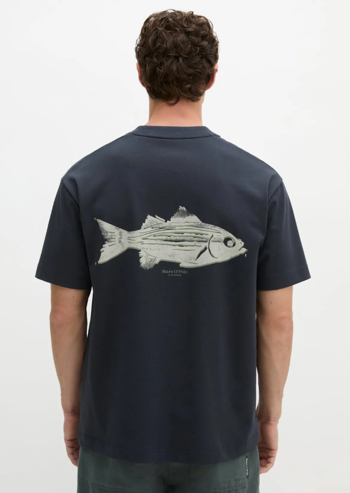 T-Shirt loose mit Fisch-Rückenprint