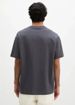 T-Shirt loose mit floralem Brustprint