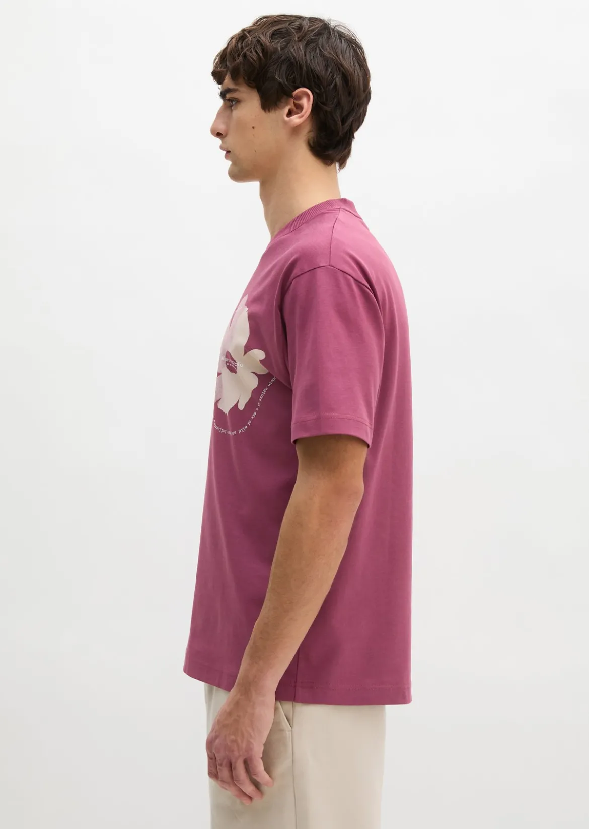 T-Shirt loose mit floralem Brustprint