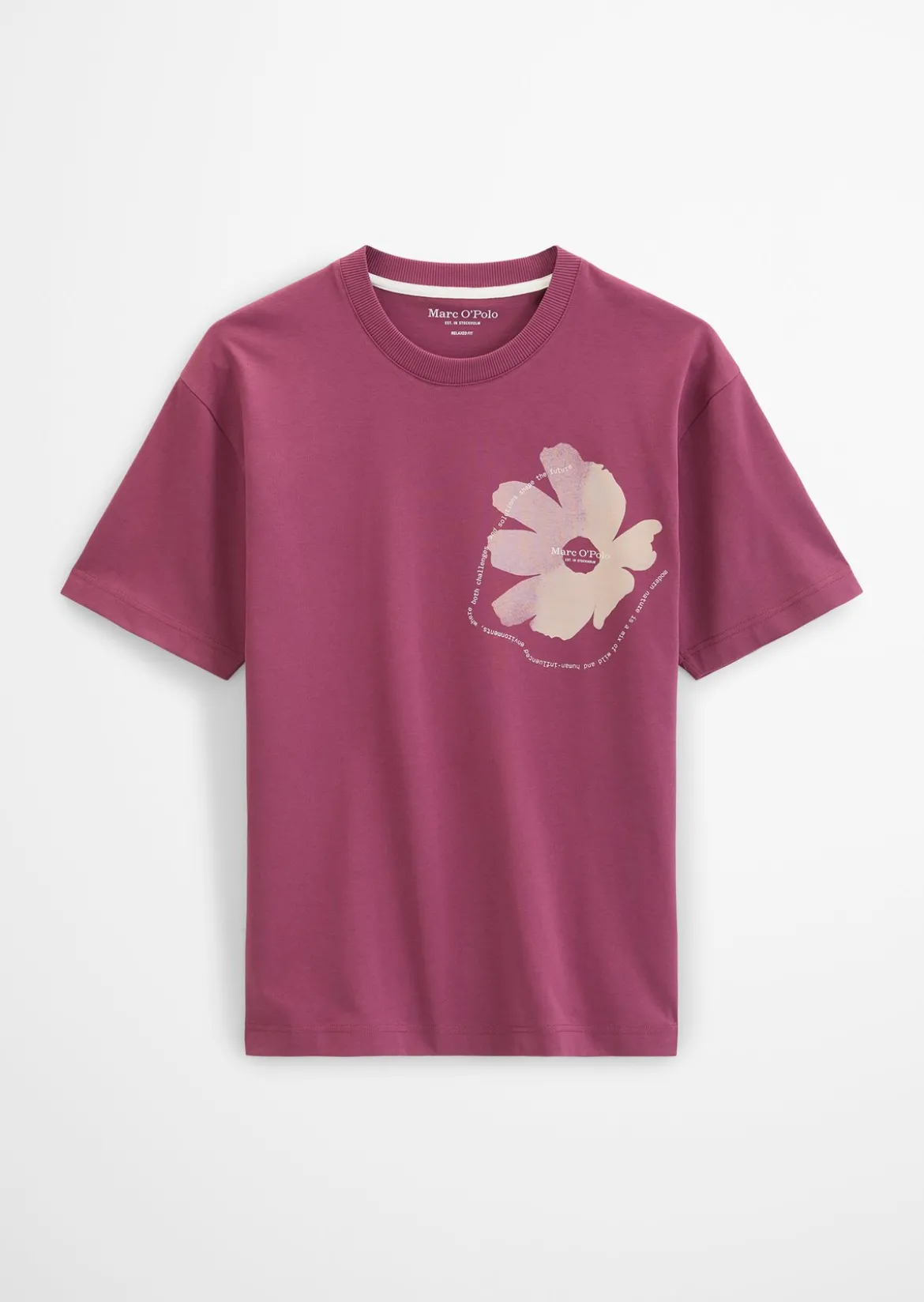 T-Shirt loose mit floralem Brustprint