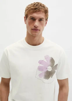 T-Shirt loose mit floralem Brustprint