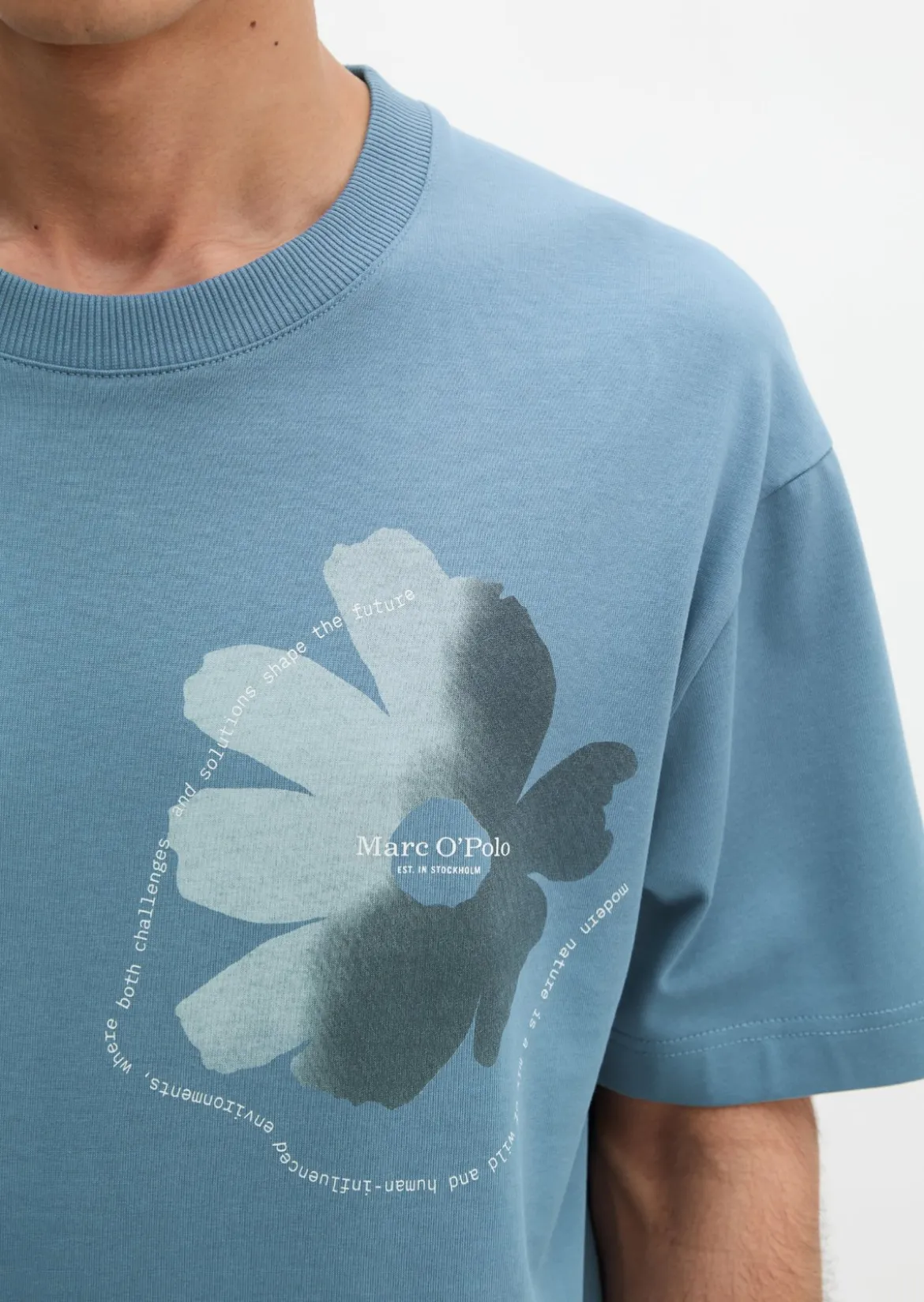 T-Shirt loose mit floralem Brustprint