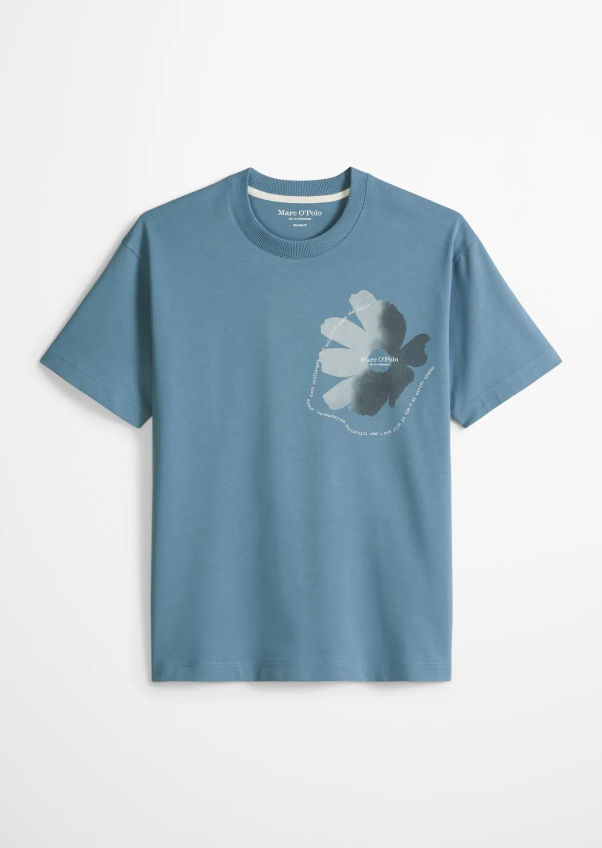 T-Shirt loose mit floralem Brustprint
