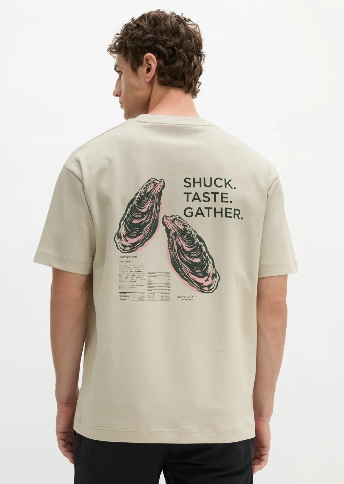 T-Shirt loose mit maritinem Rückenprint