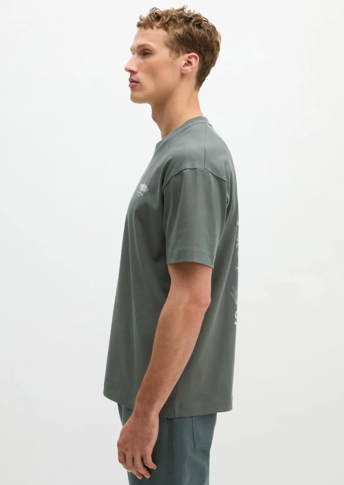 T-Shirt loose mit Seafood-Rückenprint