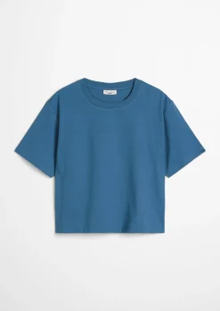 T-Shirt mit Broderie Anglaise relaxed aus Material-Mix