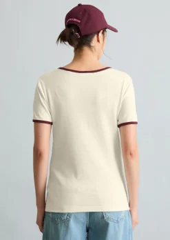 T-Shirt mit Struktur slim aus reiner Bio-Baumwolle