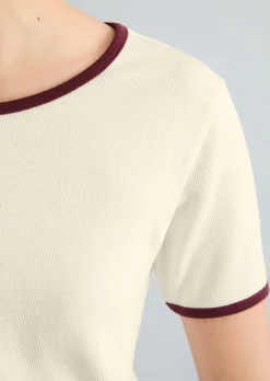 T-Shirt mit Struktur slim aus reiner Bio-Baumwolle