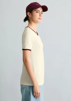 T-Shirt mit Struktur slim aus reiner Bio-Baumwolle