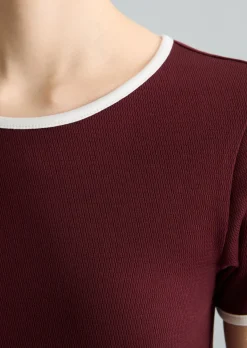 T-Shirt mit Struktur slim aus reiner Bio-Baumwolle