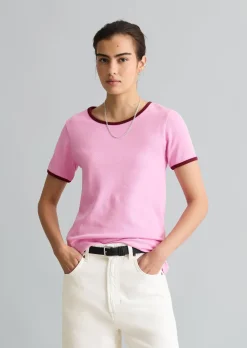 T-Shirt mit Struktur slim aus reiner Bio-Baumwolle