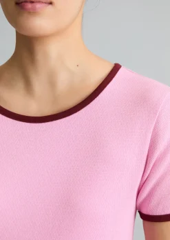 T-Shirt mit Struktur slim aus reiner Bio-Baumwolle