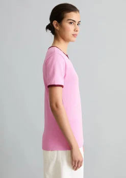 T-Shirt mit Struktur slim aus reiner Bio-Baumwolle