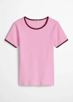 T-Shirt mit Struktur slim aus reiner Bio-Baumwolle