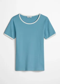 T-Shirt mit Struktur slim aus reiner Bio-Baumwolle