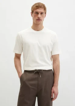 T-Shirt regular aus Baumwoll-Leinen-Mix