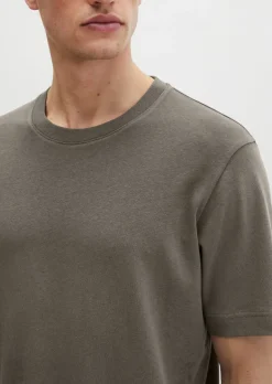 T-Shirt regular aus Baumwoll-Leinen-Mix