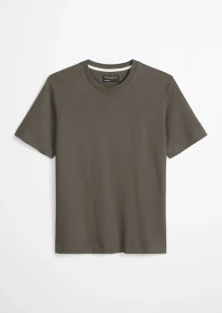 T-Shirt regular aus Baumwoll-Leinen-Mix