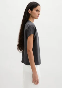 T-Shirt regular aus Material-Mix