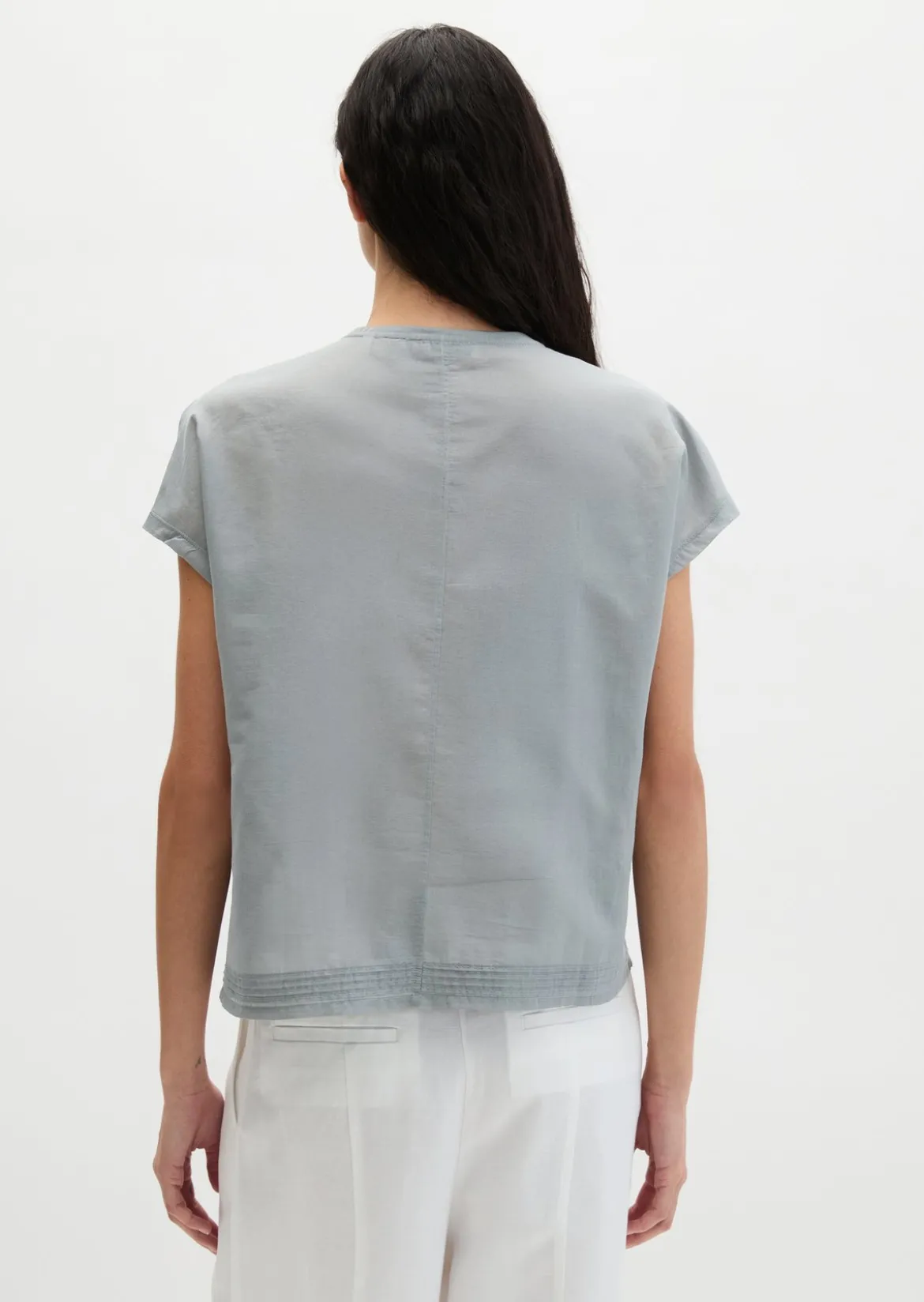 T-Shirt regular aus Material-Mix