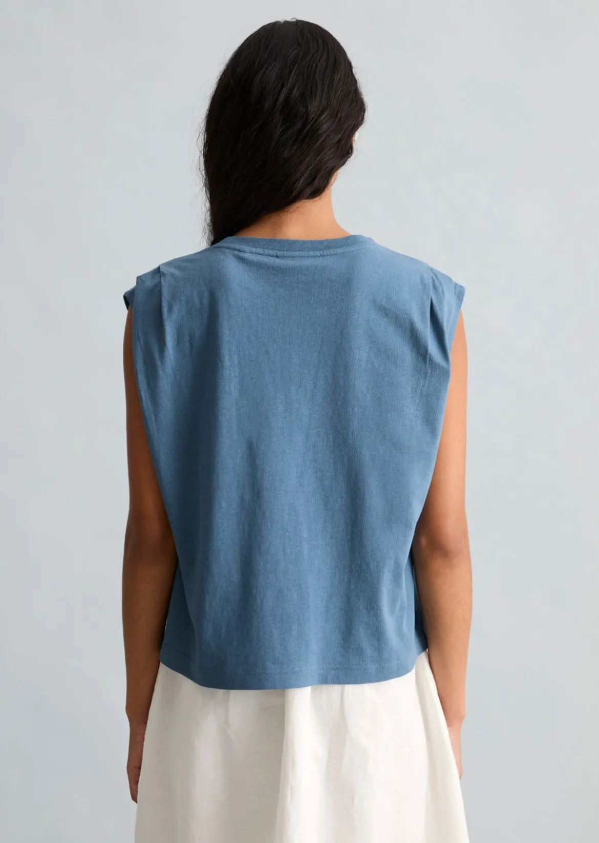 T-Shirt relaxed aus Baumwolle-Leinen-Mix
