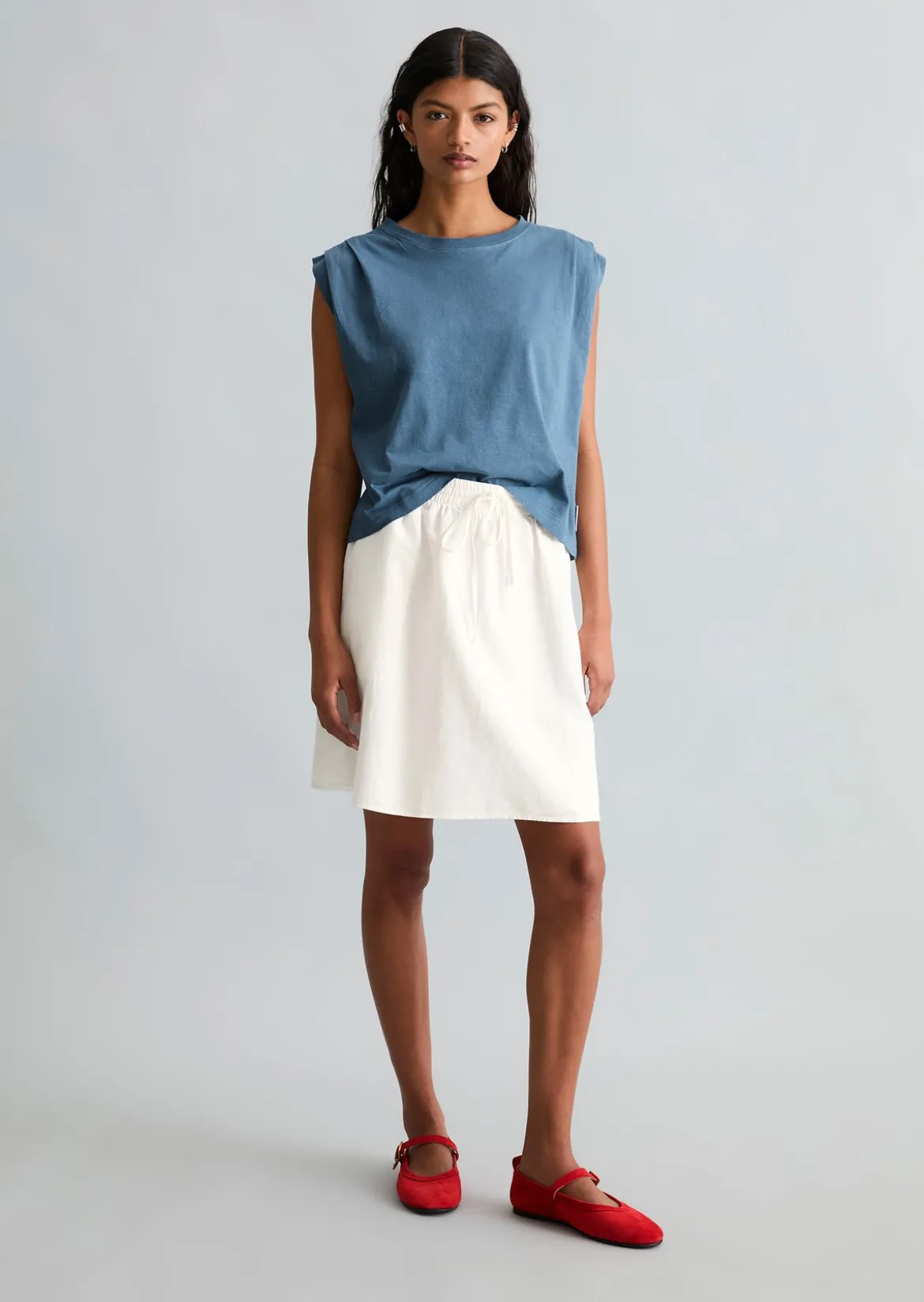 T-Shirt relaxed aus Baumwolle-Leinen-Mix