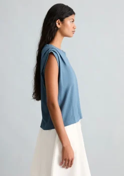 T-Shirt relaxed aus Baumwolle-Leinen-Mix
