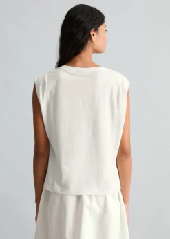 T-Shirt relaxed aus Baumwolle-Leinen-Mix