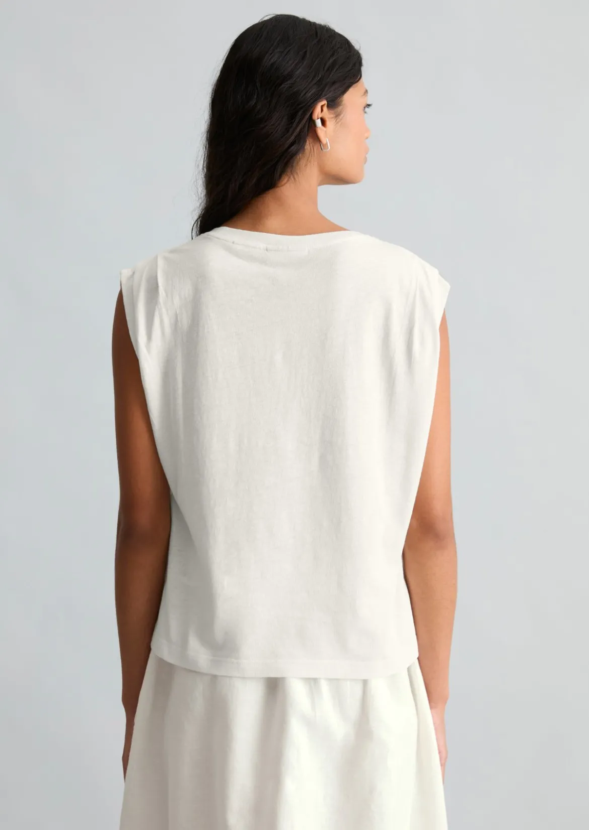 T-Shirt relaxed aus Baumwolle-Leinen-Mix