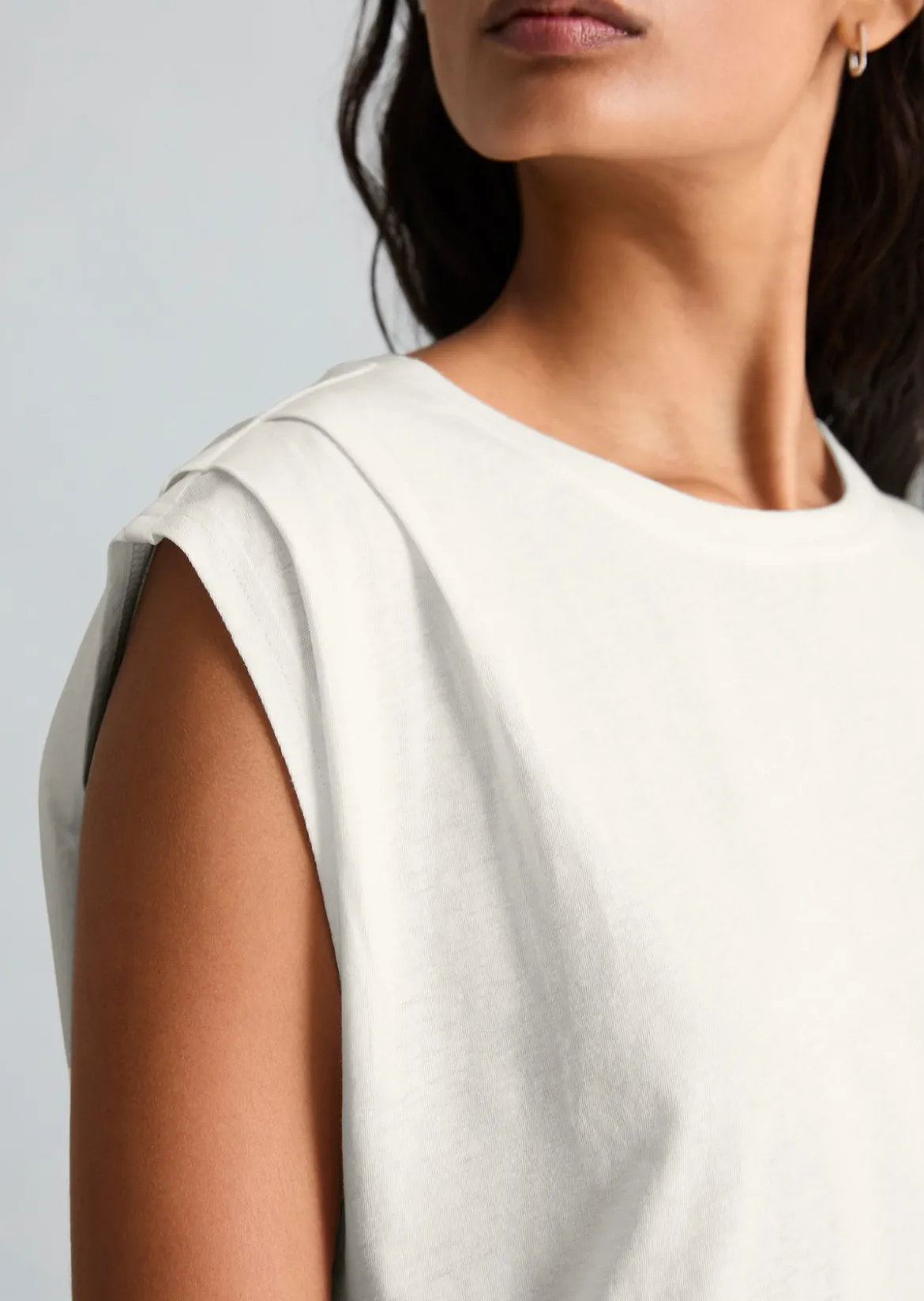 T-Shirt relaxed aus Baumwolle-Leinen-Mix