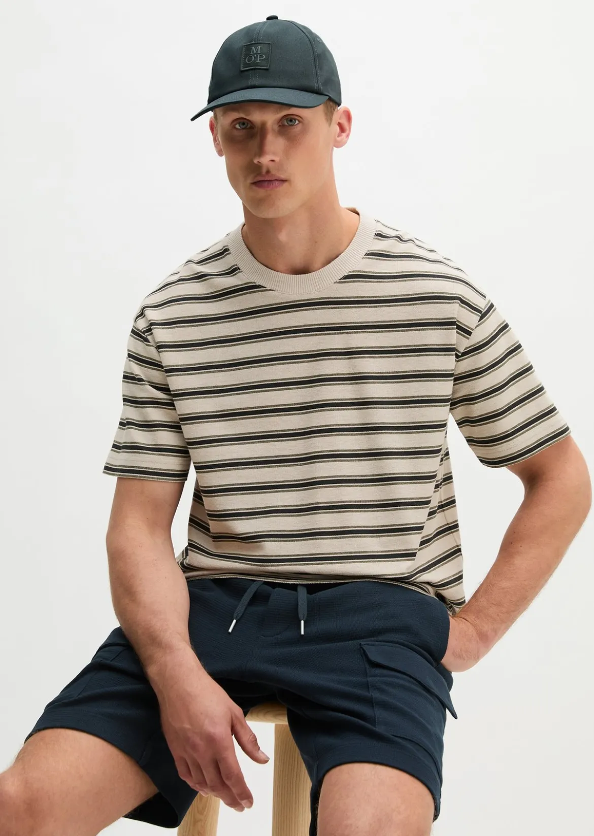 T-Shirt relaxed aus Bio-Baumwolle und Leinen