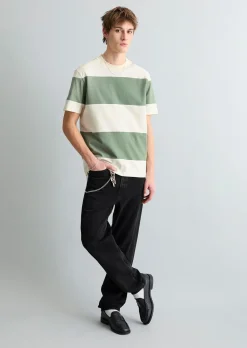 T-Shirt relaxed mit Cut-&-Sew-Blockstreifen