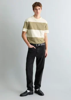 T-Shirt relaxed mit Cut-&-Sew-Blockstreifen