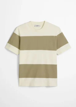 T-Shirt relaxed mit Cut-&-Sew-Blockstreifen