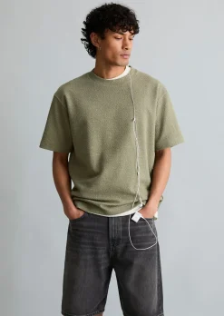 T-Shirt relaxed mit feiner Bouclé-Struktur