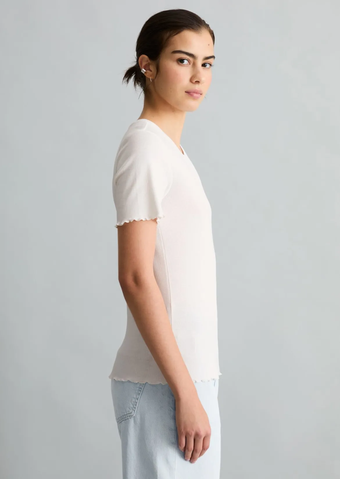 T-Shirt slim aus Bio-Baumwoll-Stretchjersey