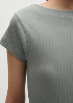 T-Shirt slim aus elastischem Rippjersey