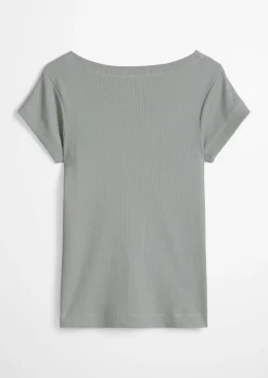 T-Shirt slim aus elastischem Rippjersey