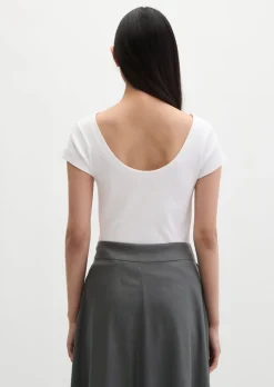 T-Shirt slim aus elastischem Rippjersey
