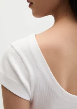 T-Shirt slim aus elastischem Rippjersey