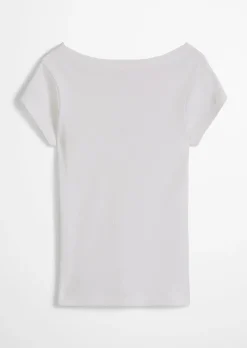 T-Shirt slim aus elastischem Rippjersey