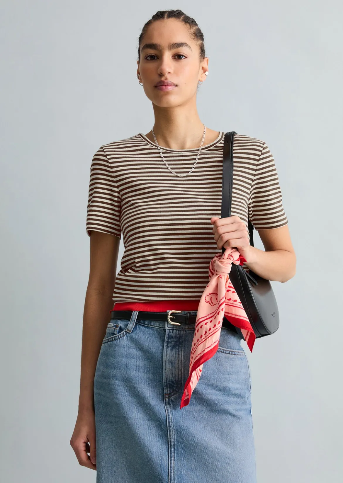 T-Shirt slim aus Rippjersey