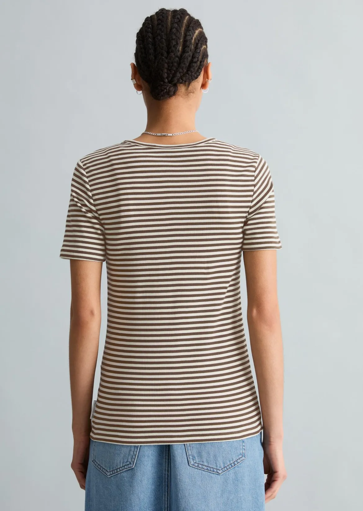 T-Shirt slim aus Rippjersey