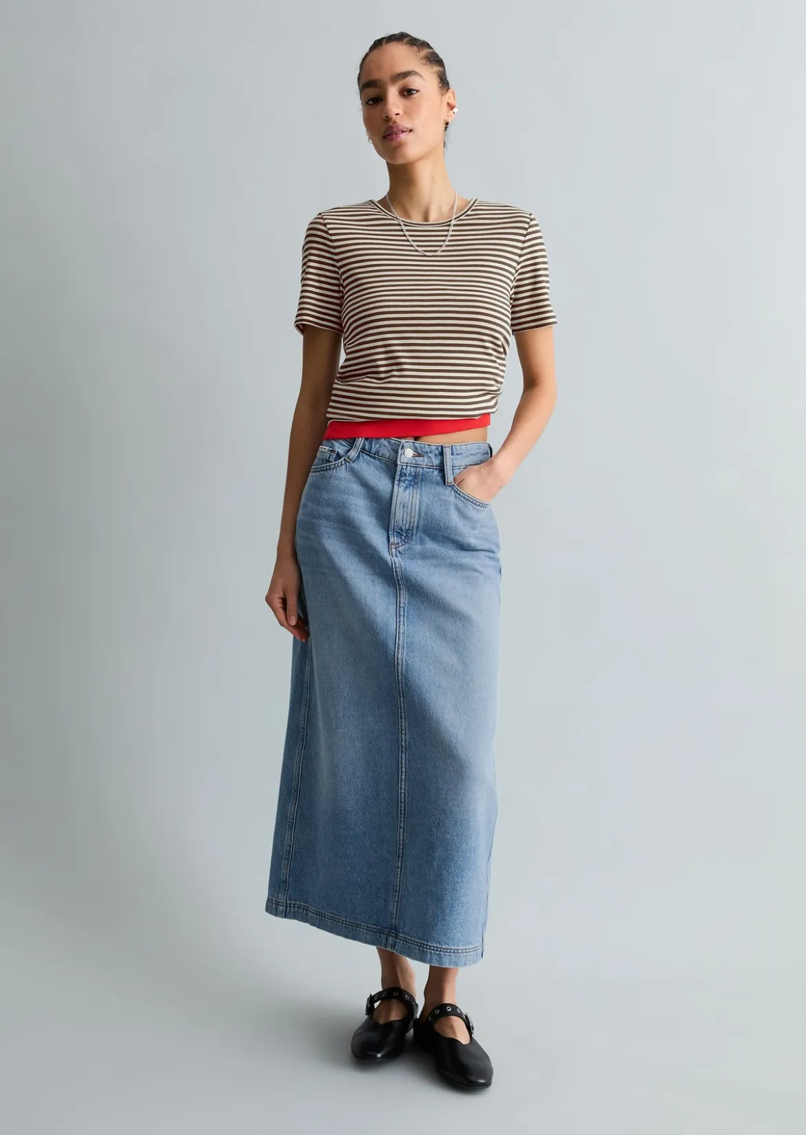 T-Shirt slim aus Rippjersey