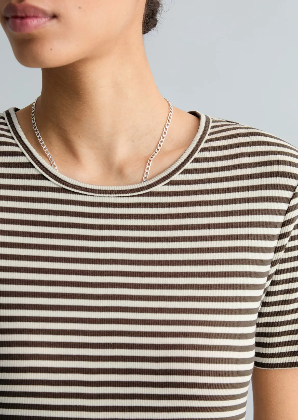 T-Shirt slim aus Rippjersey